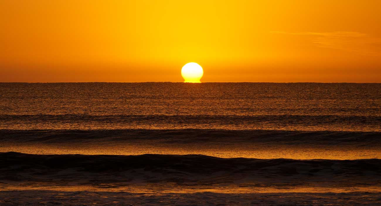 Sunrise over the Ocean in Uruguay.